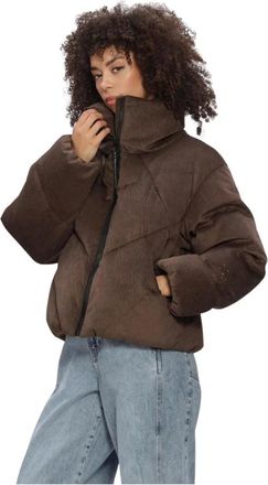 KRAKATAU Nebula Short Puffer Jacket Qw616 - Dames - Jassen - Bruin - Maat: S Poliester