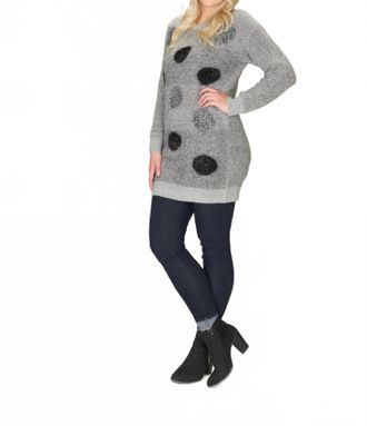 Papillon Lurex Polka Dot Oversize Sweater In Grey