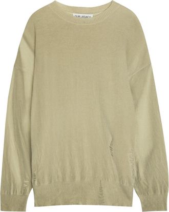 Our Legacy Slant Distressed Effect Wool Jumper - Beige - 36 (UK8 / S)