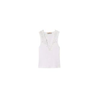 Twinset Sleeveless Tops, female, White, Size: XS Cotton Tank Top
