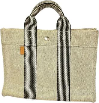 Herm&egrave;s Pre-owned Toile H Tote Bag - Dames - Vintage Shopper - Beige - ONE Size - Vintage