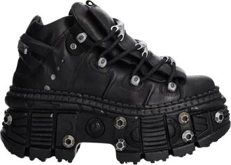 New Rock Wall 106 Schoen - Dames - Veterlaarzen - Zwart - 38 EU - Leer - Schoenen