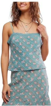 Free People Bali Margot Top Womens Clothing Mineral Blue Combo : MD (Womens 8-10), Viscose