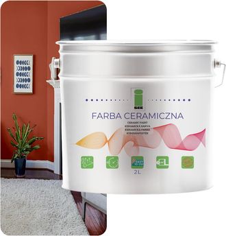 OEM Pintura Cer&aacute;mica Lavable Para Paredes, Color Rojo Ladrillo, 2 Litros, Resistente A Las Manchas