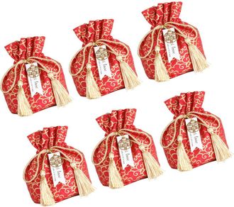 OEM Bolsas De Terciopelo Para Dulces De Boda - Estampado De Nube Roja Grande