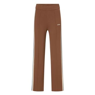 Autry Broeken, Dames, Bruin, XS, Blauw en Wit Gestreepte Gebreide Broek