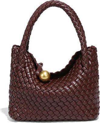 Generic NYSDM Woven Shoulder Bag for Women Crossbody Tote for Women Small Handbag Vegan Leather Purse Tote Handbag Hobo