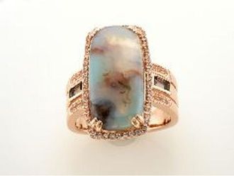 Le Vian Ladies Peacock Aquaprase Rings in 14K Strawberry Gold