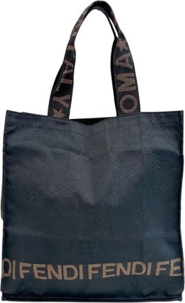 Fendi Black Canvas Tote Bag (Pre-Owned)