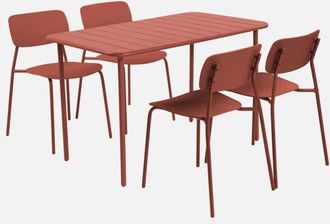 Sweeek Mesa De Jard&iacute;n De Metal Con 4 Asientos