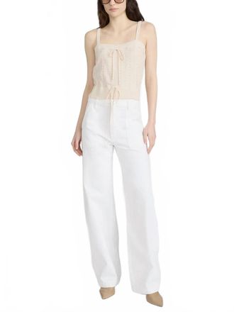 Frame Denim Bow Cargo Jeans In White