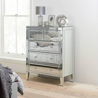 Birlea Valencia 3 + 2 Chest Mirrored in Silver