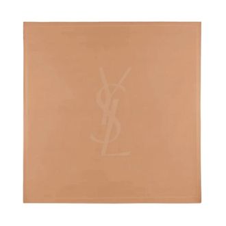Saint Laurent Cassandre Square Scarf - female - Saint Laurent - Silk Scarves - Brown - ONE SIZE - Accessories