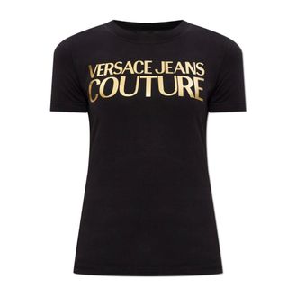 Versace Jeans Couture T-Shirts, female, Black, Size: XS Logo-printed T-shirt