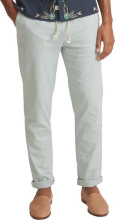 Marine Layer Saturday Slim Straight Leg Stretch Cotton Beach Pants in Light Blue at Nordstrom, Size Xx-Large