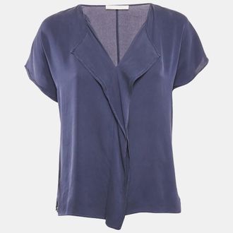 HUGO BOSS Blue Silk Loose Fit Top