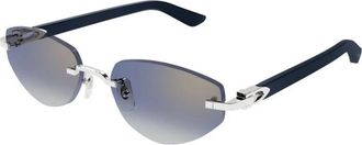 Cartier Ct 0580S Zonnebril - Dames - Zonnebrillen - Grijs - 56 MM - Nylon - Accessoires