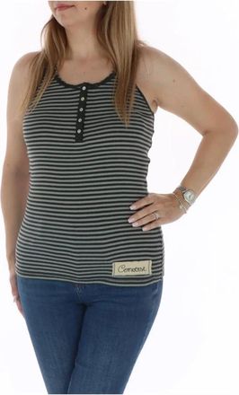 Converse Gestreepte Tanktop Mouwloos Knoopsluiting - Dames - Tops zonder mouwen - Veelkleurig - M - Katoen - Tops