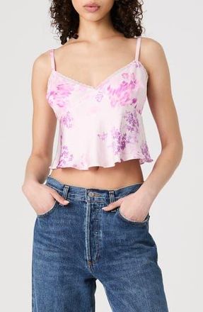 French Connection Elyria Satin Tank in Sweet Pink Multi at Nordstrom Rack, Size X-Large