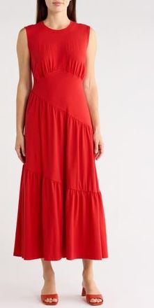 DKNY Gathered Sleeveless Tiered Maxi Dress in Scarlet at Nordstrom Rack, Size X-Large