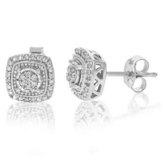 Vir Jewels 1/10 cttw Lab Grown Diamond Composite Earrings in Sterling Silver With Push Backs For Women