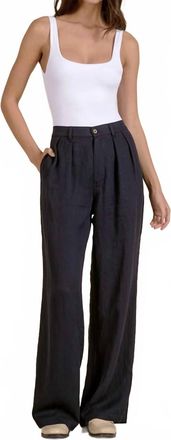 Elan High Waist Pleated Trousers In Navy