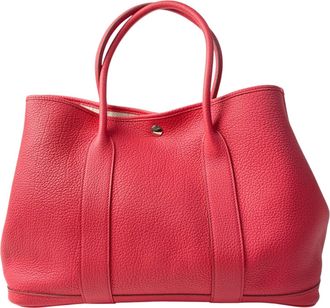 Hermès Garden Pink Taurillon Clemence Leather Tote Bag (Pre-Owned)