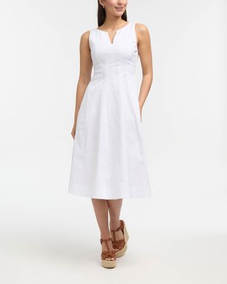 Ellen Tracy Womens Sleeveless Paneled Midi Dress