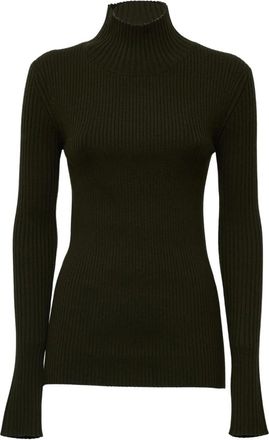 Victoria Beckham Jersey de cuello alto acanalado - Knitwear - Mujer - Verde - M