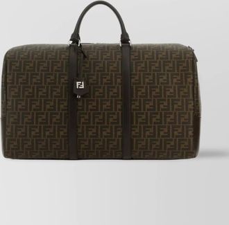 Fendi large ff travel bag with embroidered fabric