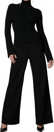 Joe's Lou Lou Low Rise Wide Leg Jeans In Black