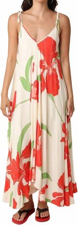 Olivaceous Helen Bold Floral Tie Maxi Dress In White