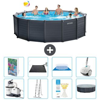 Intex Piscina Graphite Panel Redonda - 478x124 Cm - 9-piezas S600