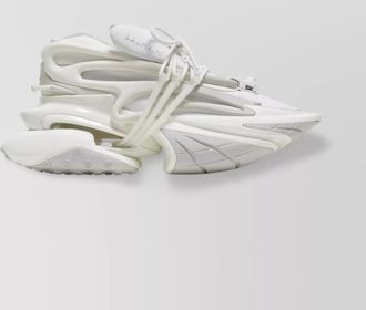 Balmain neoprene and calfskin high-top sneakers