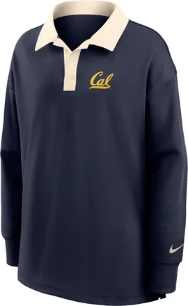 Nike Cal Nike Womens Dri-FIT Oversized Long-Sleeve Polo in Blue | ZW050EE871UCAB-NVN