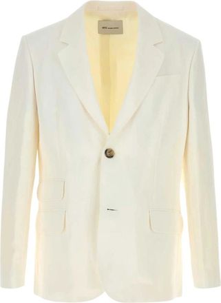 Ami Single-breasted Blazer - Heren - Business blazers - Wit - S - Katoen - Kostuums