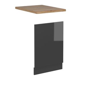 Vicco Frontal Para Lavavajillas R-line, Antracita Alto Brillo, 45 Cm, Et Roble