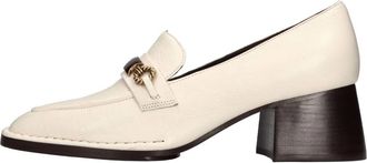 Tory Burch Perrine Hoge Loafer - Dames - Pumps - Beige - 40 1/2 EU - Leer - Schoenen