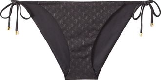 Jimmy Choo London Ariah logo-print bikini bottoms - women - ECONYL/Lycra - 48 - Black