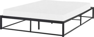 Beliani Cama Industrial Moderno Marco De Metal Doble Listones Incorporados Sin Reposacabezas 140 X 200 Cm Negro Viry