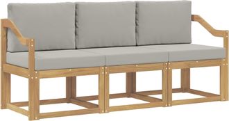 vidaXL Conjunto De Sof&aacute;s De Exterior 3 Uds. Blanco Y Gris Claro Vidaxl