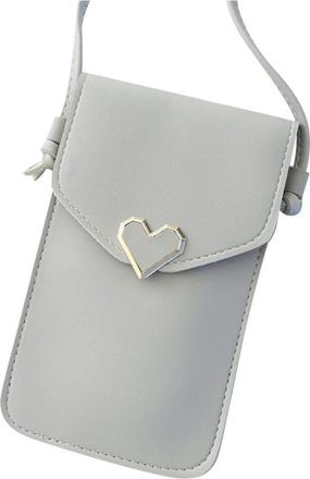 Generic Crossbody Touchable Leather Change Bag Shoulder Bag Bag Wallet Phone Womens Bag Leather Shoulder Bag for Women (Grey, One Size)