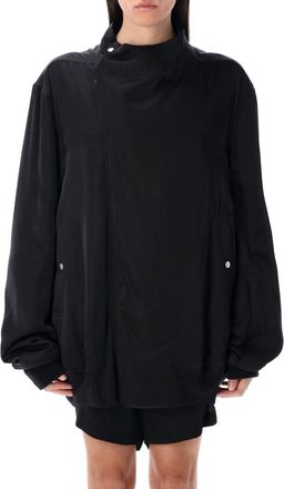 Rick Owens Black Anthem Asymmetric Ripstop Jacket