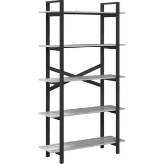 vidaXL Bookshelf Grey Sonoma 100 x 33.5 x 178 cm Engineered Wood vidaXL