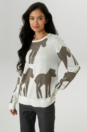 Aniston Strickpullover mit trendiger und grossflächiger Jacquardmusterung - NEUE KOLLEKTION