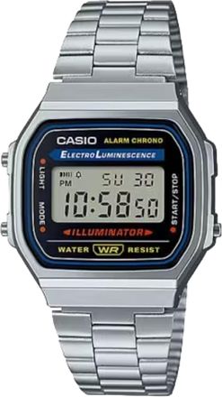 Casio Vintage Digital Stainless Steel Bracelet Watch Silver - A-168WA-1Q