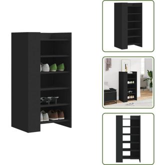 vidaXL The Living Store Scarpiera Nera 52x37,5x100 cm in Legno Multistrato - Scarpiera nera
