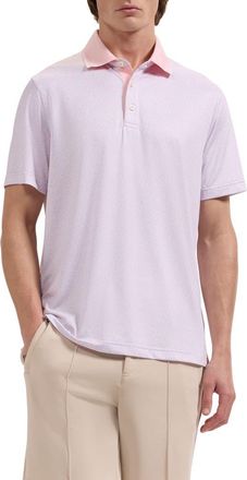 Bugatchi Performance Floral Polo in Pink at Nordstrom, Size Xx-Large