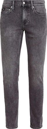 Calvin Klein Heren Leren Badge Slim Jeans (Grijs)