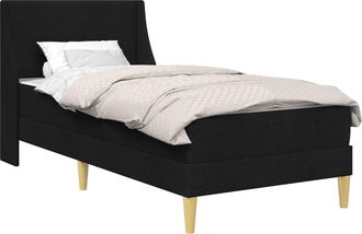 vidaXL Estructura De Cama Con Colch&oacute;n Negro 90 X 190 Cm Poli&eacute;ster Vidaxl